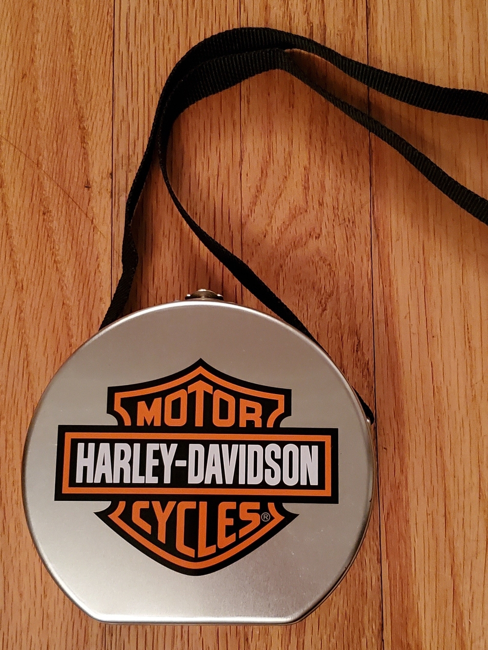 Harley-Davidson metal tin Round mini container shoulder mini
